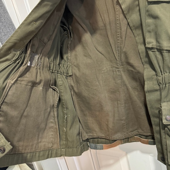 Vintage French military olive jacket fits Sz XS-M - Picture 6 of 7